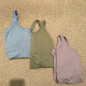 lululemon athletica Ribbed Tank Tops - Light Blue, Olive Green, Lavender